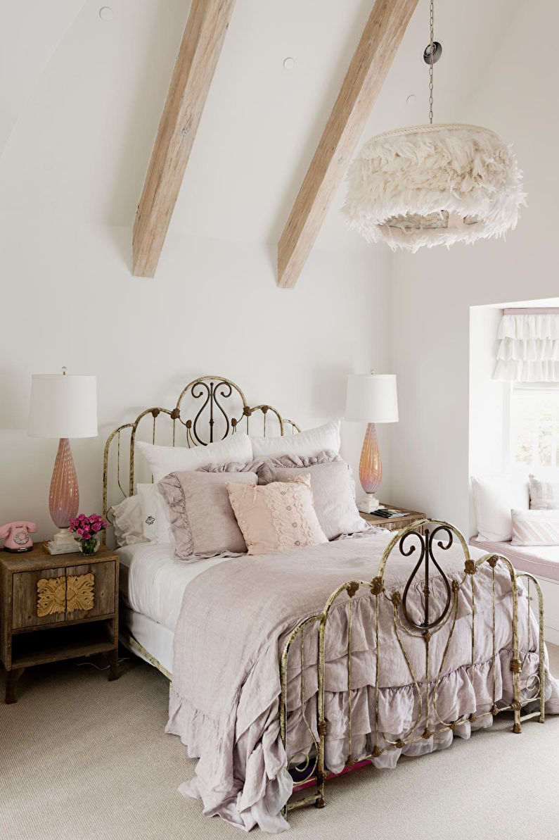 Indvendigt design soveværelse i stil med lurvede chic - foto
