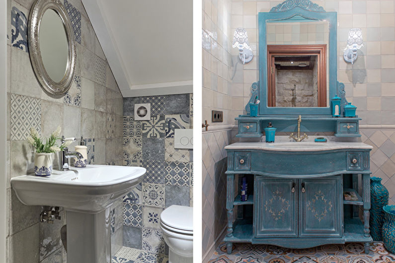 Design d'intérieur d'une salle de bain dans le style du shabby chic - photo
