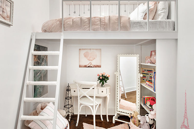 Interior design di una baby room nello stile di shabby chic - foto