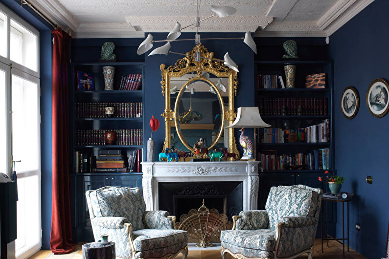 Sufit płyty gipsowo-kartonowej w salonie - zdjęcie