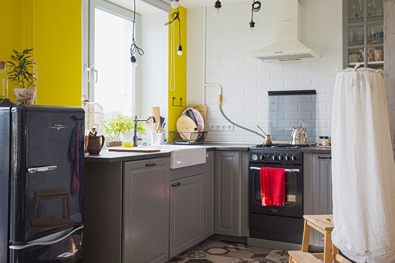 Gabungan warna di bahagian dalam dapur: 75 idea