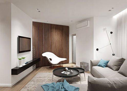 Virtuve-dzīvojamā istaba modernā stilā
