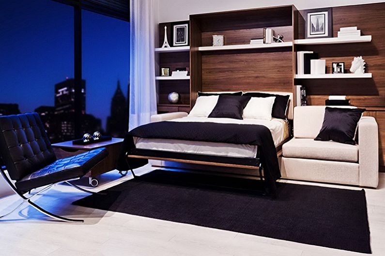 Vrste bračnih kreveta po vrsti dizajna - Krevet s dva ormara