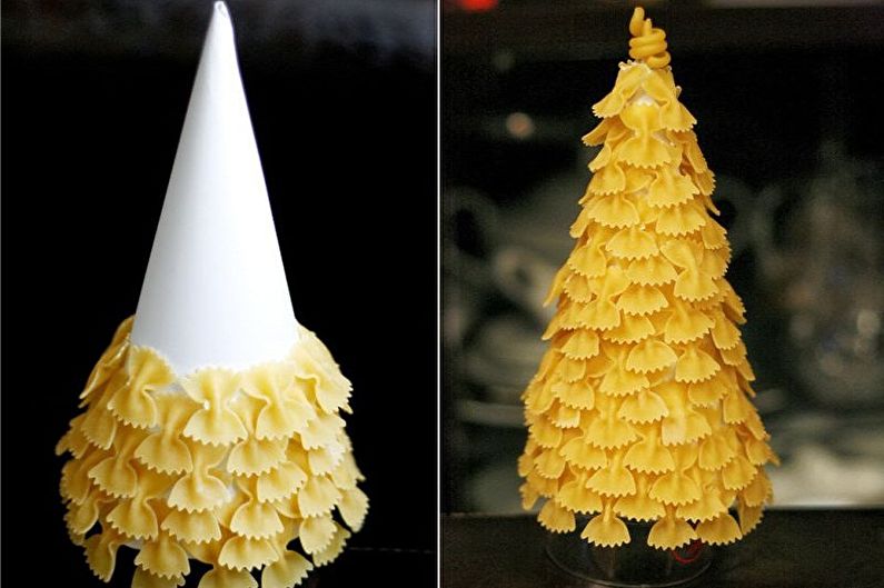 DIY vánoční těstoviny řemesla - vánoční strom