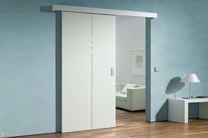 Hvite dører i forskjellige interiørstiler - Laconic minimalisme