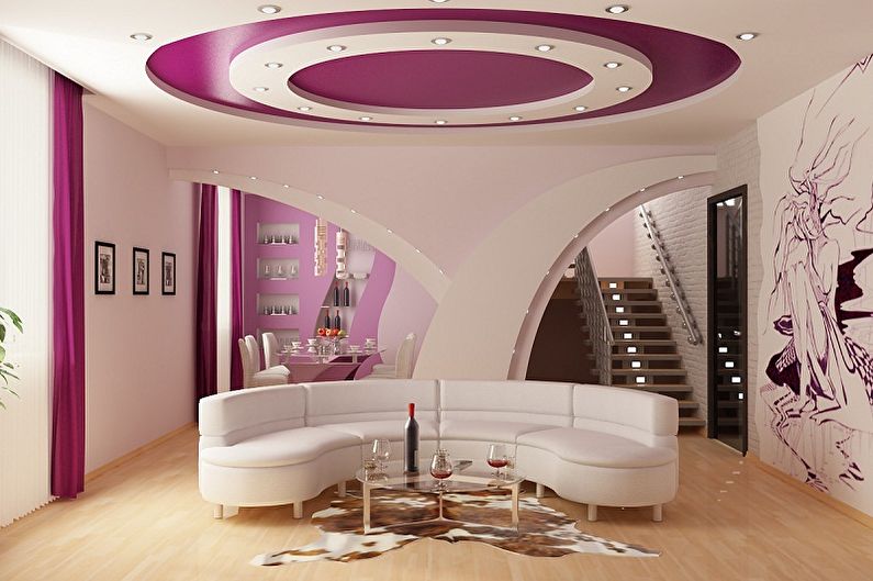 Two-level gypsum plasterboard ceilings - Design and decoration