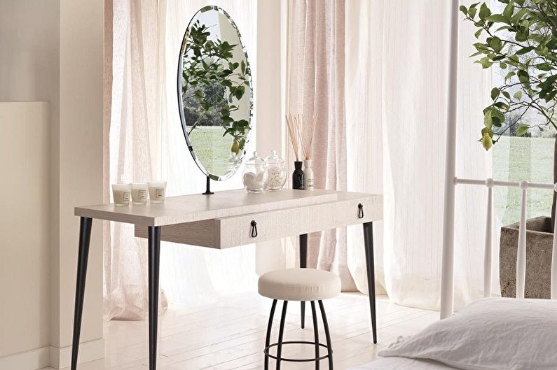 Meja rias dengan cermin - Tempat duduk meja rias
