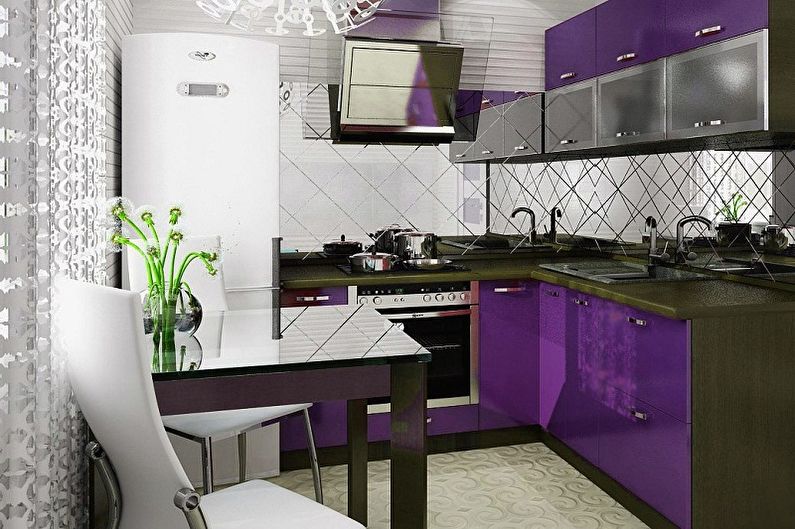 Design interior de bucătărie în Hrușciov - fotografie