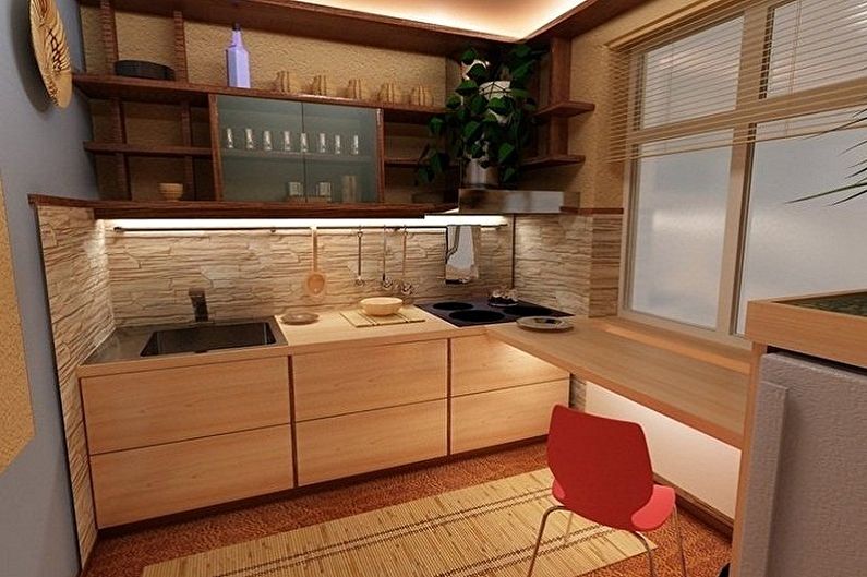 Návrh interiéru kuchyně v Chruščově - foto