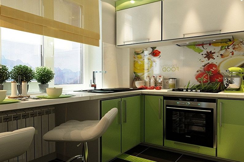 Interior design della cucina a Krusciov - foto