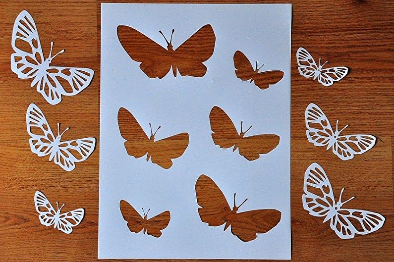 Gør-det-selv sommerfugle på væggen - Papir og pap sommerfugle