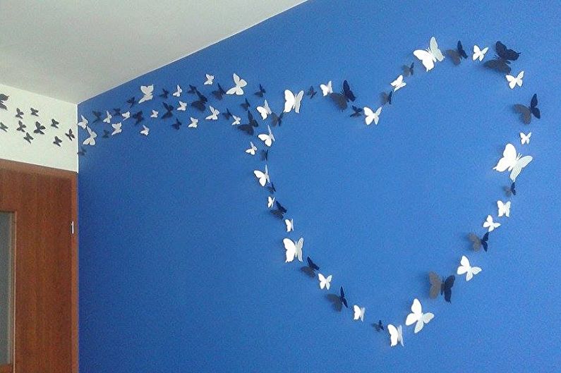 Butterflies on the wall - photo decor