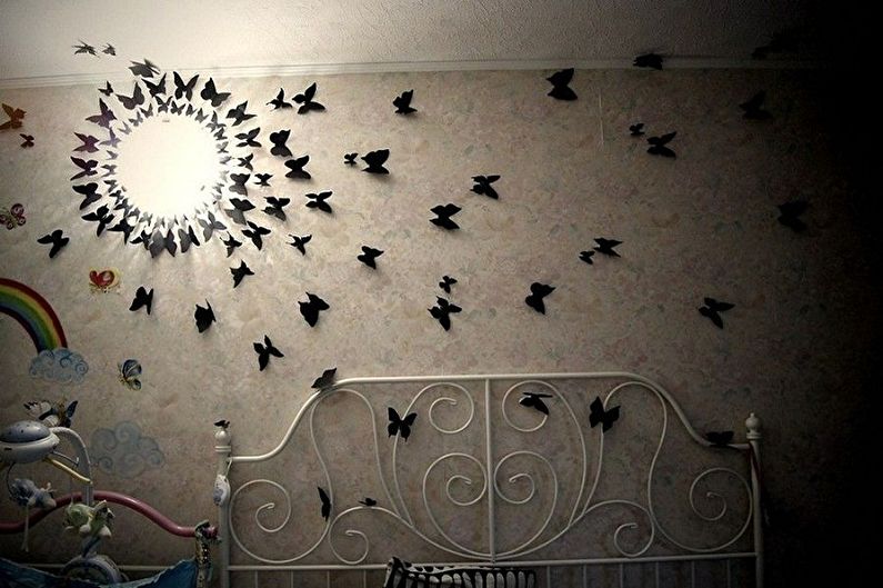 Пеперуди на стената - фото декор