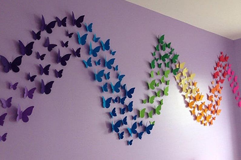 Лептири на зиду - фото декор