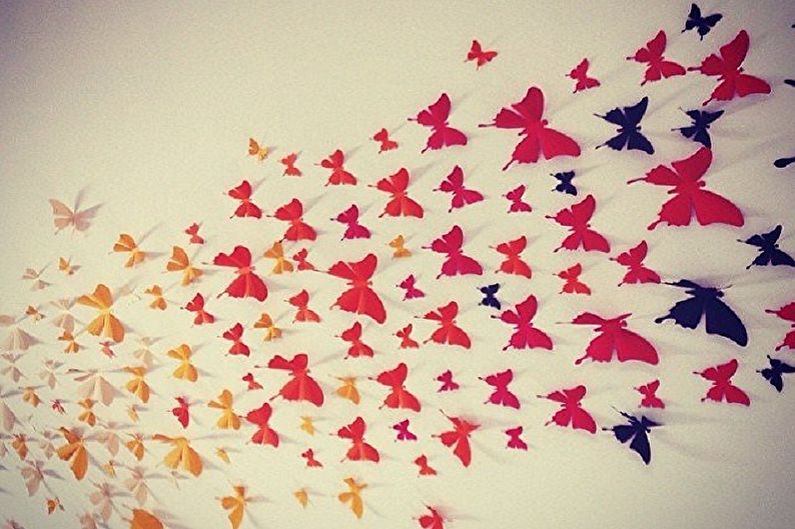 Fjärilar på väggen - fotodekor