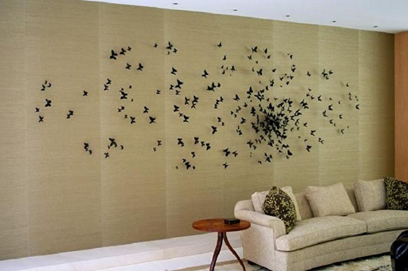 Perhoset seinällä - valokuvakoriste