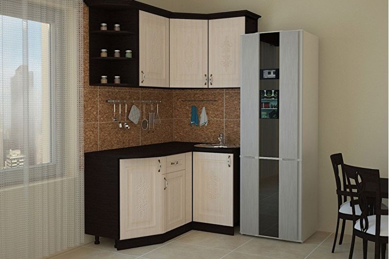 Functionality of a small corner kitchen - Kitchen for a bachelor