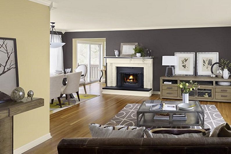 Kokios spalvos derinasi su pilka - gyvenamojo kambario dizainas