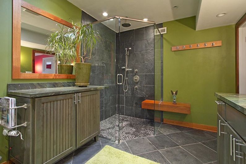 Kādas krāsas sakrīt ar pelēko krāsu - vannas istabas dizains
