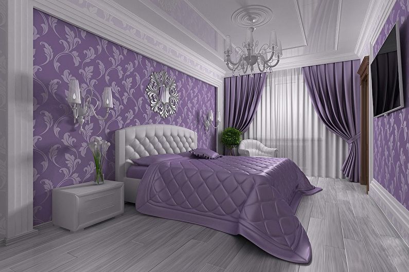Jaké barvy fialové odpovídají - Design ložnice
