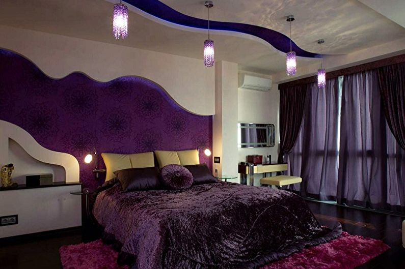 Jaké barvy fialové odpovídají - Design ložnice