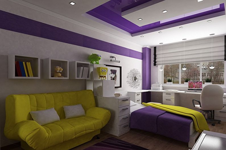 Kokios violetinės spalvos dera su - Vaikų kambario dizainas