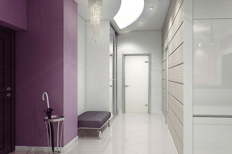 С какви цветове лилавото съвпада - Дизайн на коридора