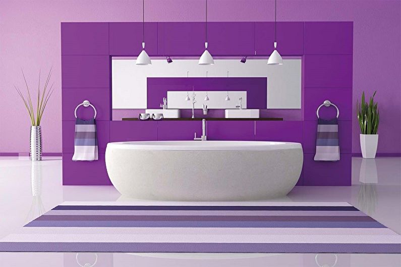 Kokios purpurinės spalvos dera su - Vonios kambario dizainas