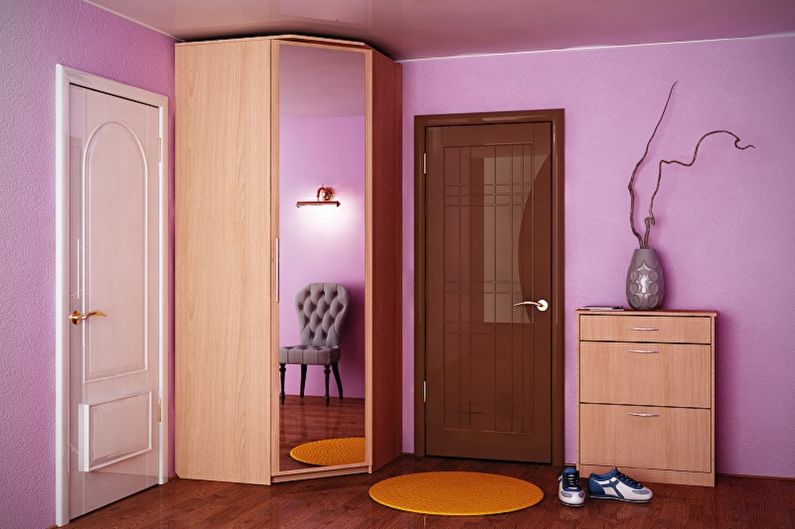 Rohové skříně v chodbě - foto