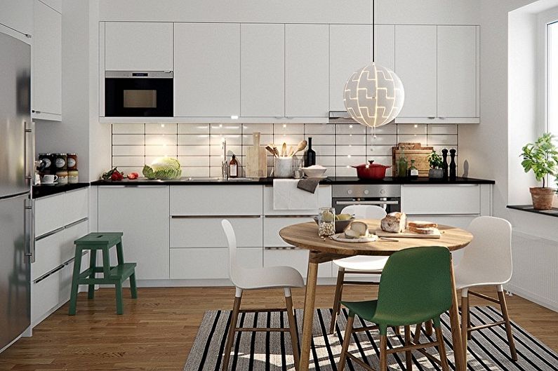 Design de cozinha em estilo escandinavo - Acabamento de piso