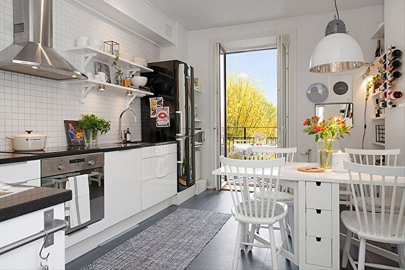 Интериорен дизайн на кухня в скандинавски стил - снимка