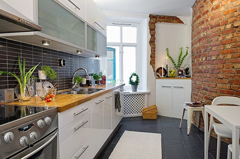 Skandinaviško stiliaus virtuvės interjero dizainas - nuotrauka