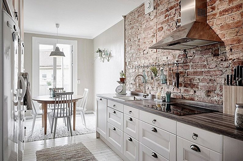 Návrh interiéru kuchyne v škandinávskom štýle - fotografia