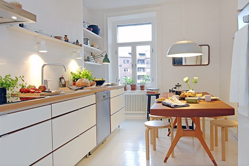 Skandinaaviseen tyyliin sisustettu keittiö - valokuva