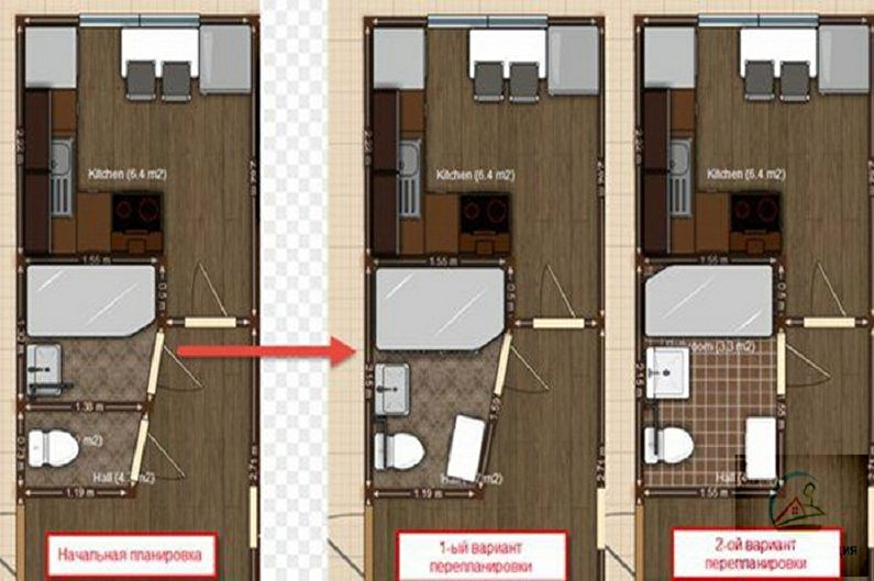 Препланиране на апартамент в Хрушчов - Препланиране на баня