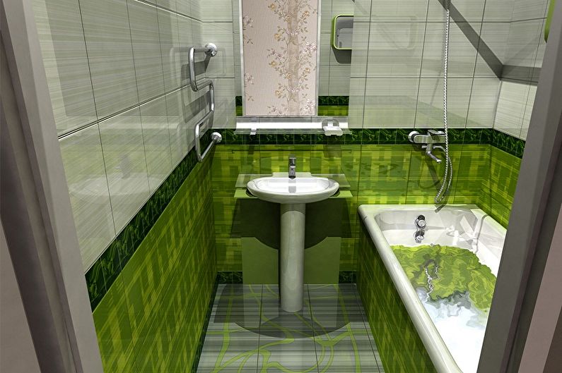 Vannas istabas dizains 2 kv.m. - krāsu risinājumi