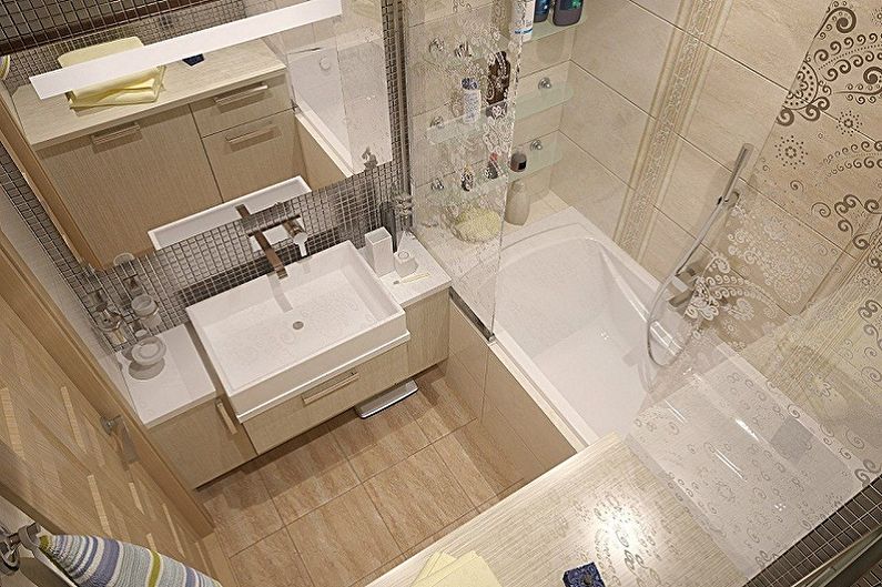 Design del bagno 2 mq - finitura del pavimento