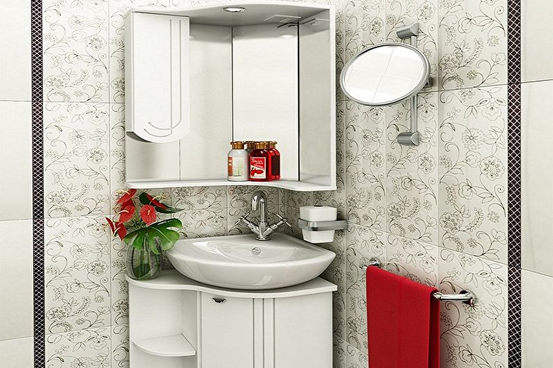 Vannas istabas dizains 2 kv.m. - Mēbeles un santehnika