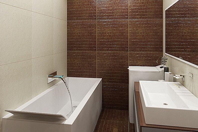 Vannas istabas dizains 2 kv.m. minimālisma stils