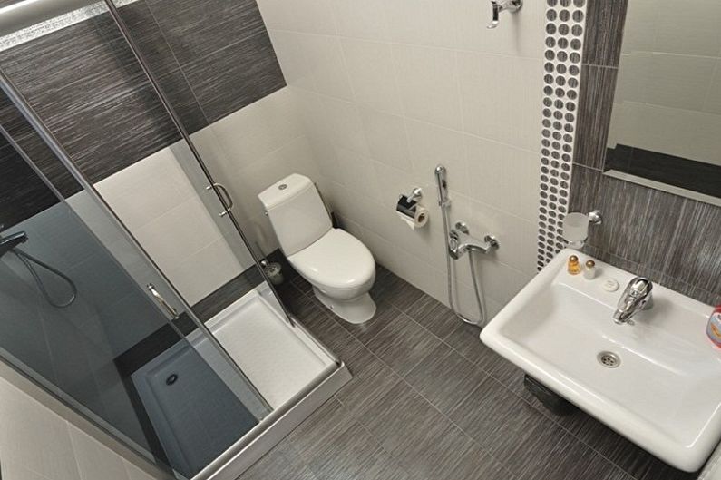 Thiết kế phòng tắm 2 m2. phong cách tối giản