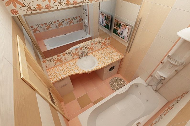 Návrh interiéru kúpeľne o výmere 2 m2. - Foto