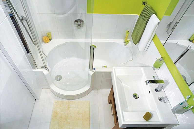 Ang disenyo ng panloob na banyo na 2 sq.m. - Larawan