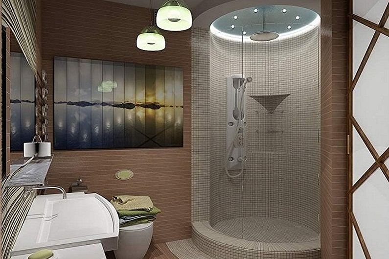 Návrh interiéru kúpeľne o výmere 2 m2. - Foto