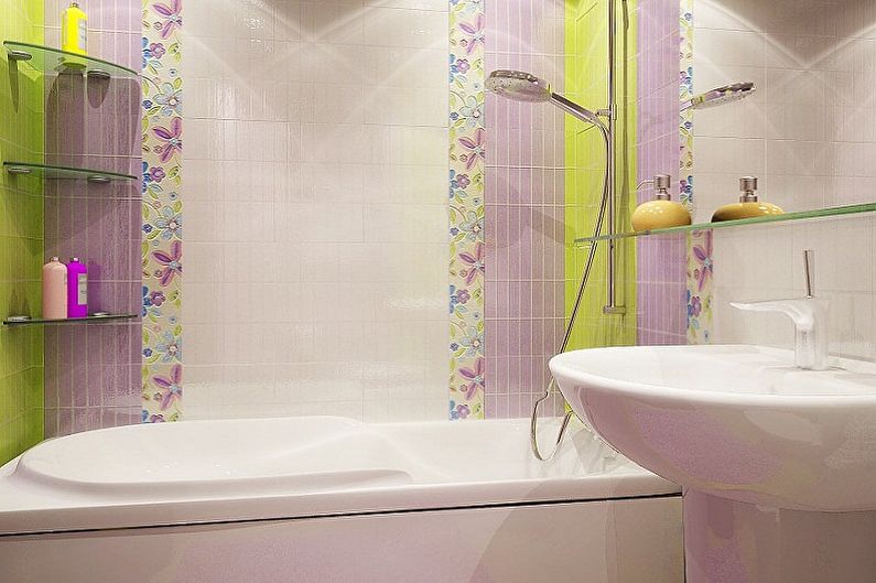 Indvendig design af et badeværelse på 2 kvm. - Foto