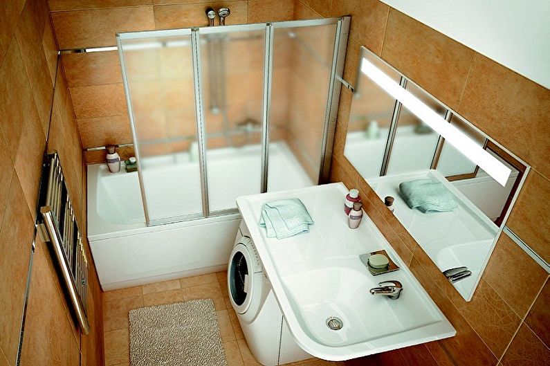 Diseño interior de un baño de 2 m2. - Foto