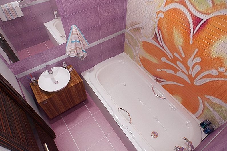 Interiørdesign på et bad på 2 kvm - Foto