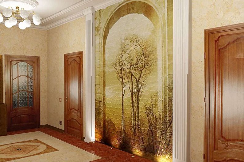 Fresco på väggen i det inre av korridoren
