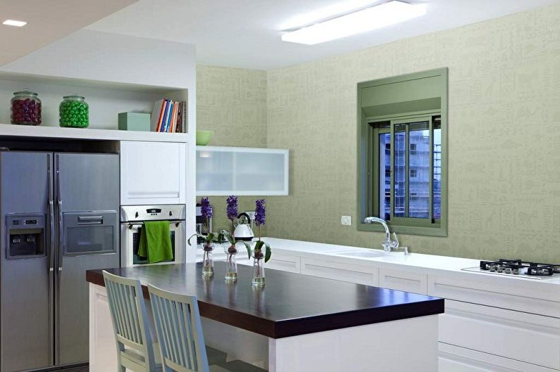 Idea untuk menghias dapur dengan kertas dinding yang boleh dicuci - Kertas dinding yang boleh dicat