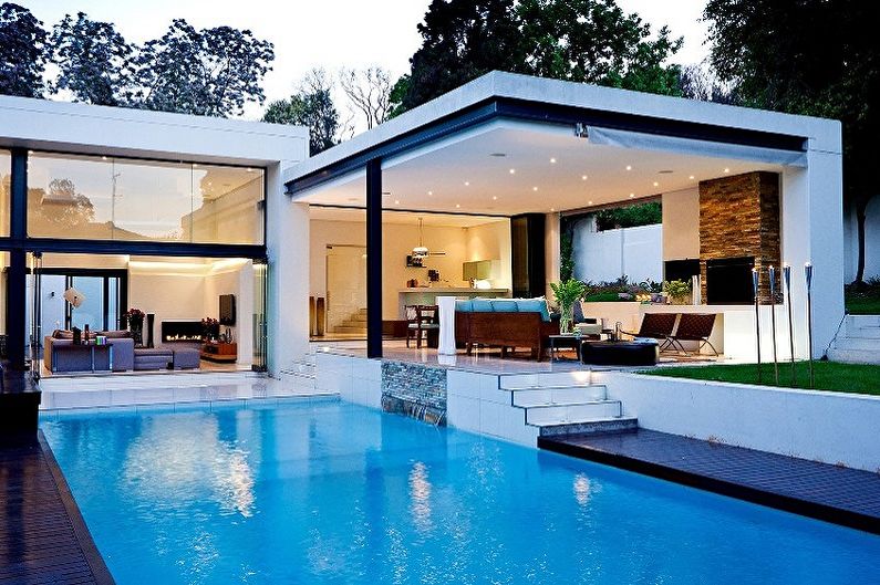 Модерни пројекти једнокатница - Једнокатна кућа са терасом