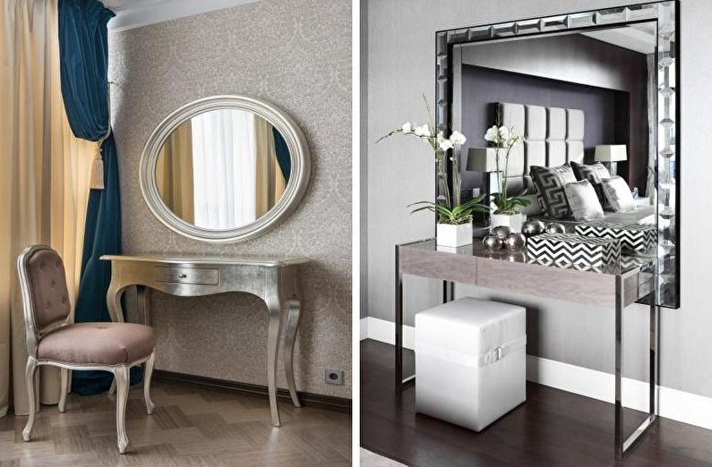 Tualetinis staliukas su veidrodžiu (70 ir daugiau nuotraukų)